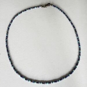 American Eagle Blue & Silver Beaded Necklace